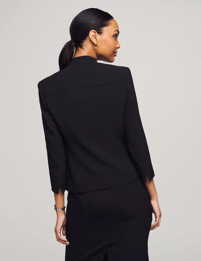 Anne Klein Stand Collar Jacket Anne Black Women Clothing