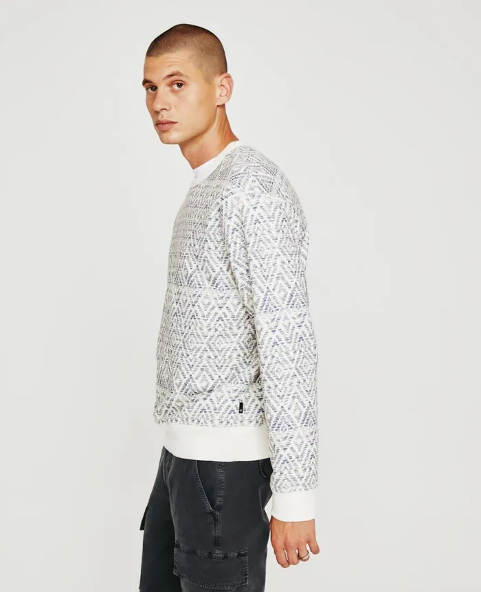 Arc Crew Diamond Chevron Blue Multi Men AG Jeans Sweatshirts Arc Crew Diamond Chevron Blue Multi Men AG Jeans Sweatshirts