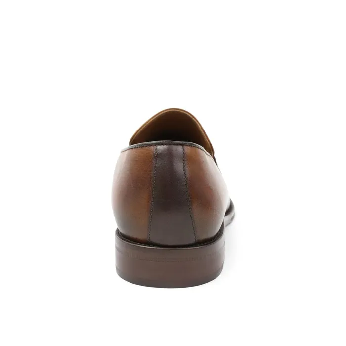 Arezzo Burnished Penny Loafer 8211 CognacDark Brown Men Bruno Magli Loafers and Slipons