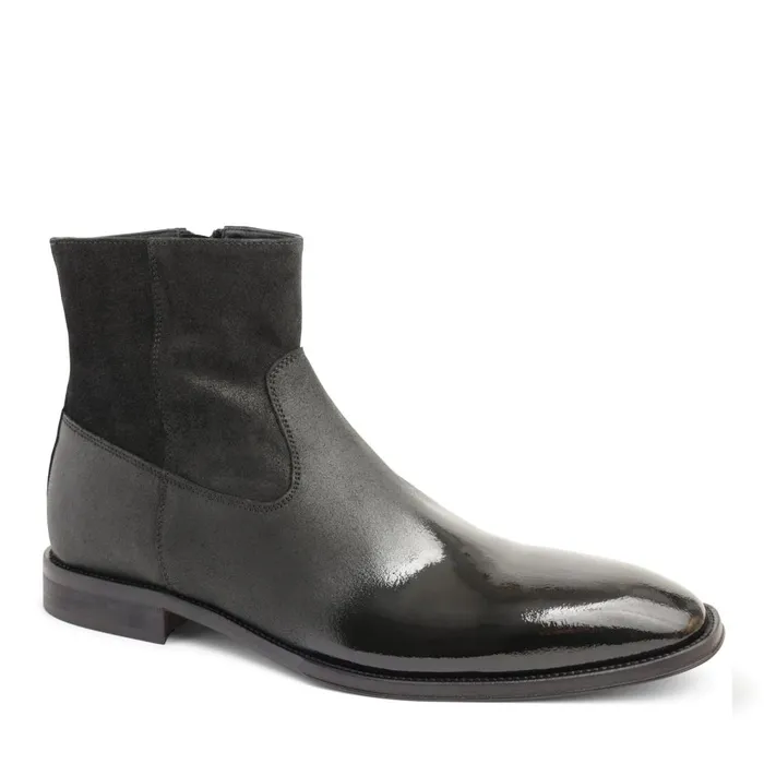 Armando Patent Ombre Suede Zip Boot 8211 Black Men Bruno Magli Dress Shoes