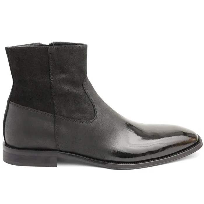 Armando Patent Ombre Suede Zip Boot 8211 Black Men Bruno Magli Dress Shoes