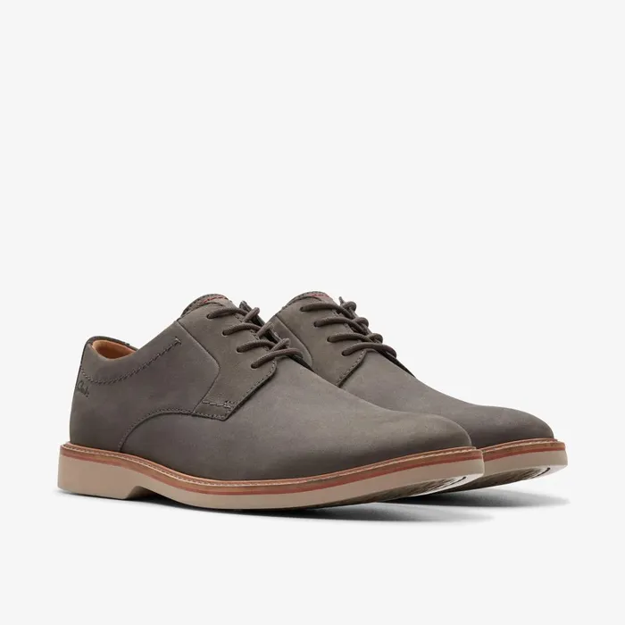 Atticus LT Lace Dark Grey Nubuck Men Clarks Casual Dress Shoes