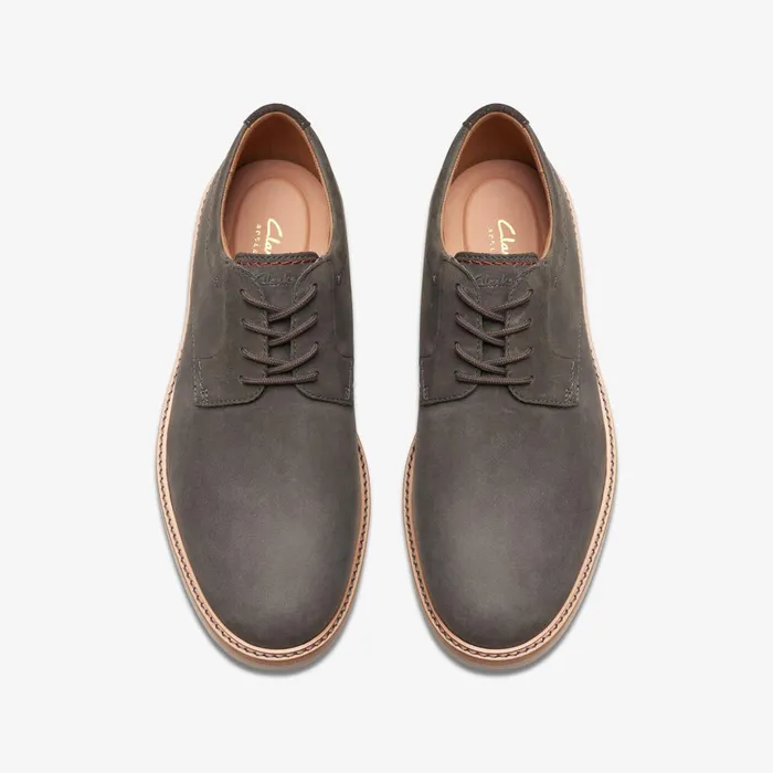 Atticus LT Lace Dark Grey Nubuck Men Clarks Casual Dress Shoes