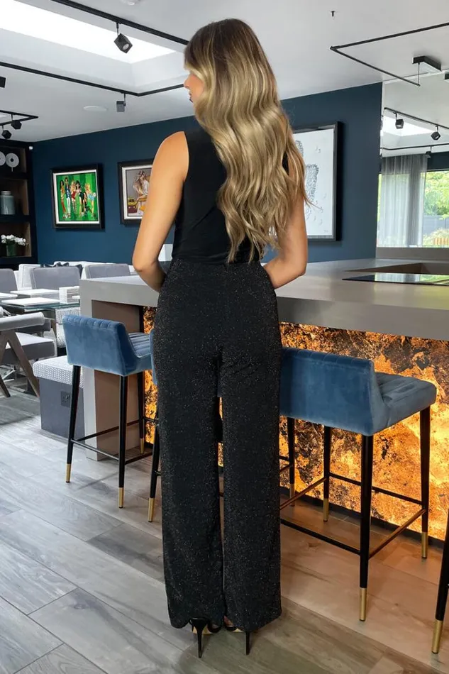 AX Paris Black Sparkly Trousers Trousers and Leggings
