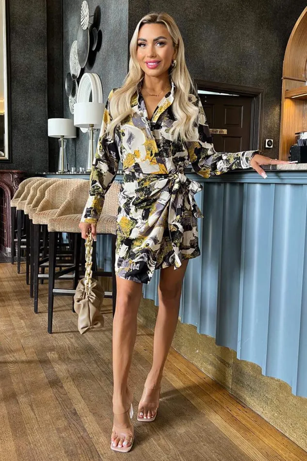 AX Paris Multi Printed Wrap Mini Shirt Dress Dresses