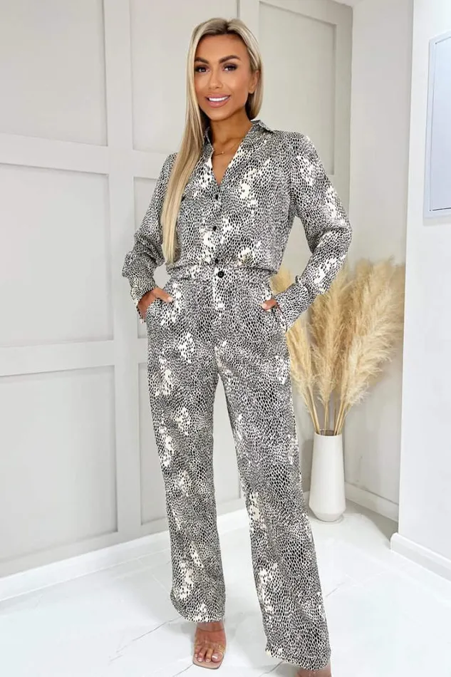 AX Paris Stone And Black Printed Trousers Trousers and Leggings