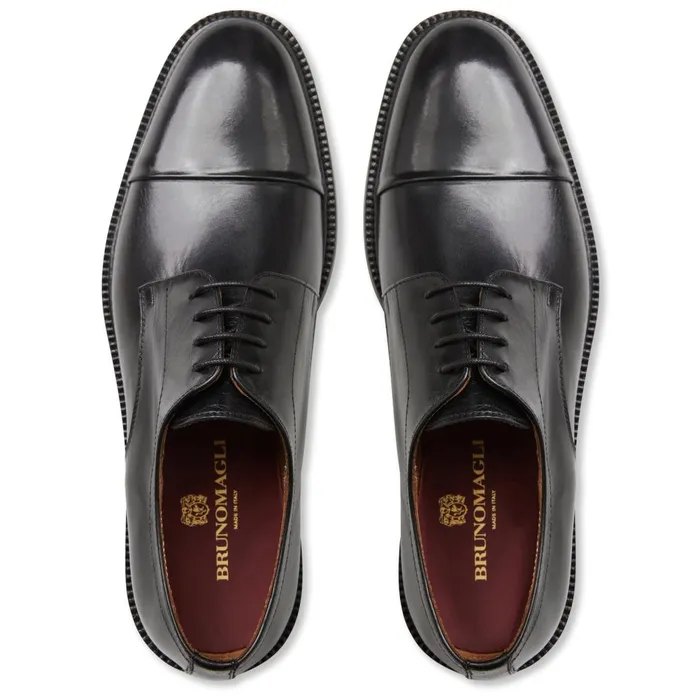 Aydin Cap Toe Leather DerbyBlack Men Bruno Magli Dress Shoes