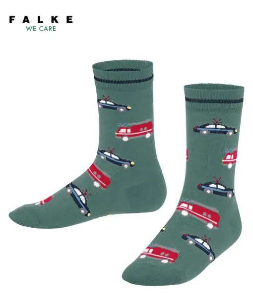 Babies and Kids Police And Fire Cars Kids Socks Dark Jade FALKE Socks