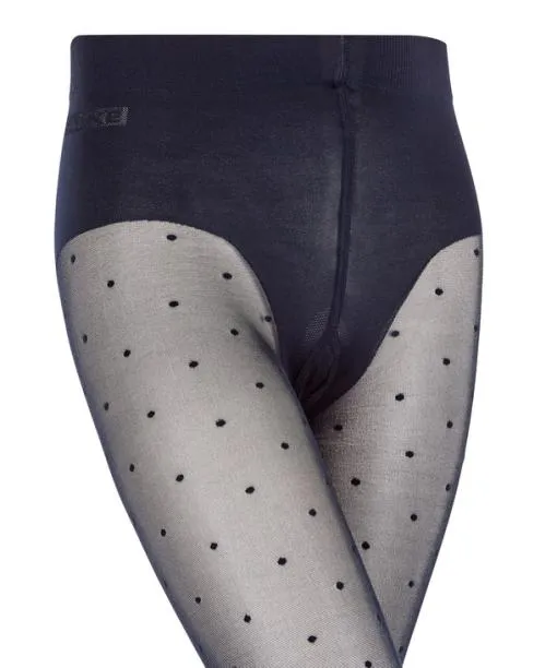 Babies and Kids Romantic Dot Kids Tights Marine FALKE Tights and Leggings