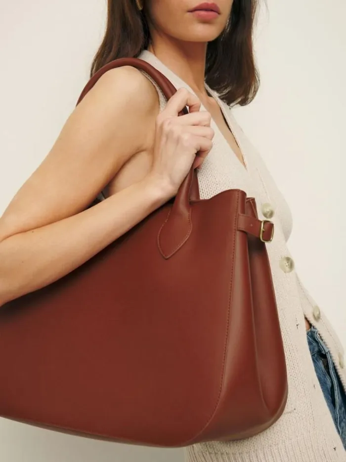 Bags The Reformation Oversized Patrizia Bag Whiskey