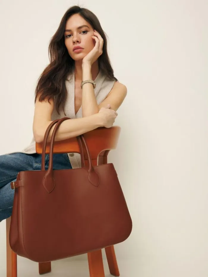 Bags The Reformation Oversized Patrizia Bag Whiskey