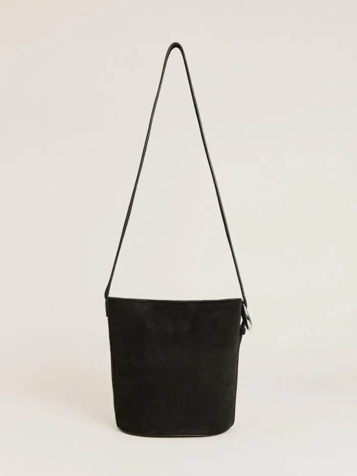 Bags The Reformation Seleena Small Bucket Bag Black Suede