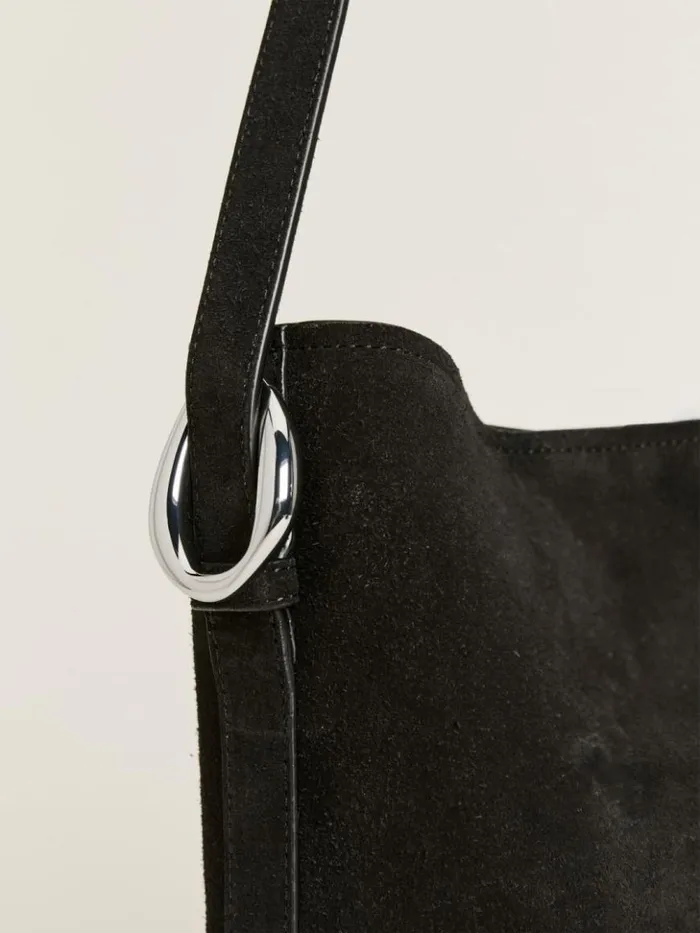 Bags The Reformation Seleena Small Bucket Bag Black Suede