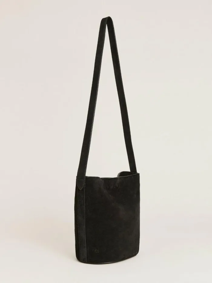 Bags The Reformation Seleena Small Bucket Bag Black Suede