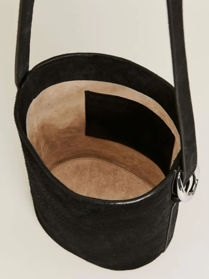 Bags The Reformation Seleena Small Bucket Bag Black Suede