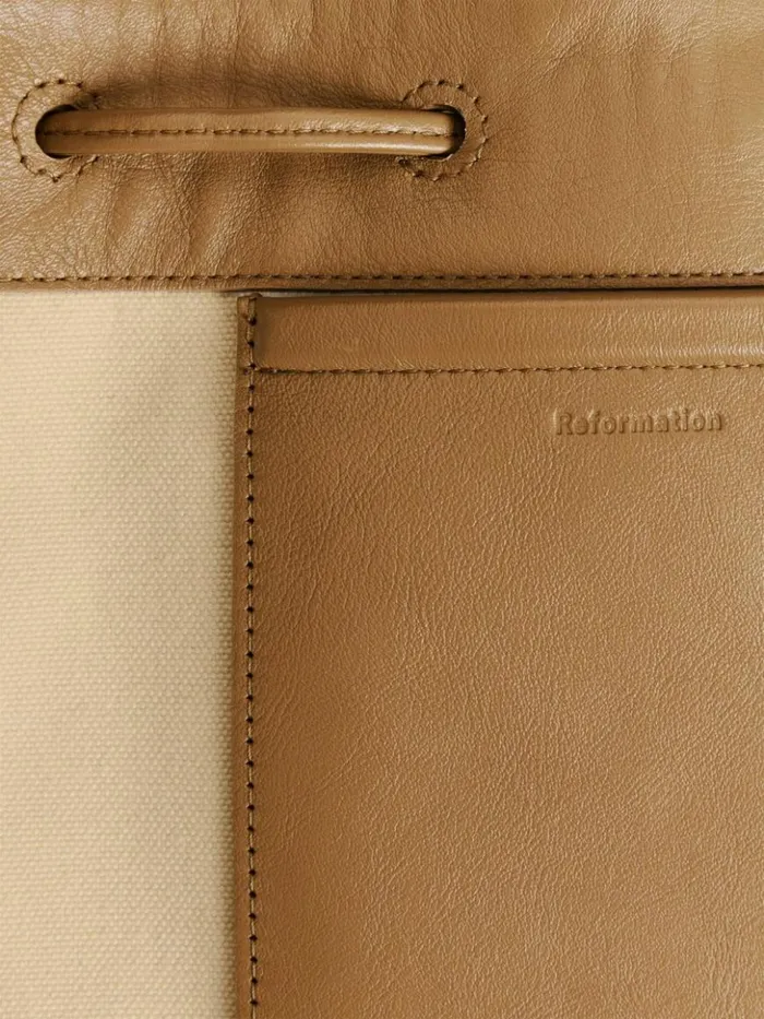Bags The Reformation Small Ornellia Bucket Bag Natural