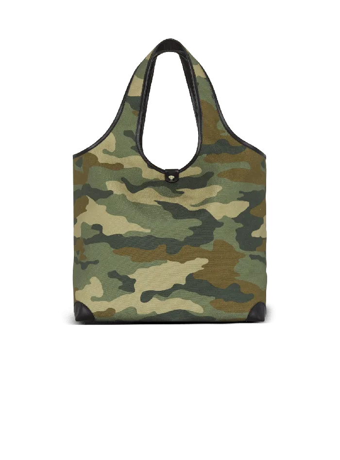 Balmain Bags And Backpacks Men BArmy Grocery Bag In Camouflage Print Canvas Khaki