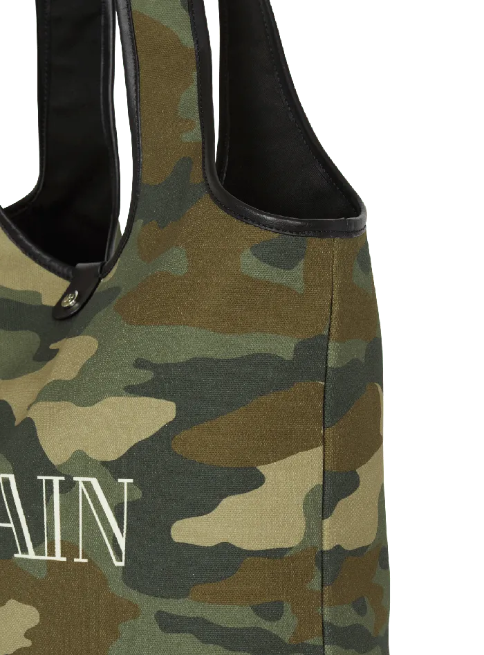 Balmain Bags And Backpacks Men BArmy Grocery Bag In Camouflage Print Canvas Khaki