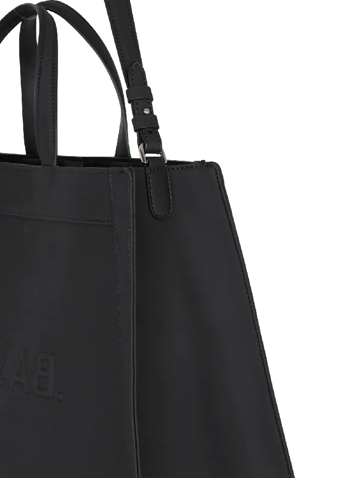 Balmain Bags And Backpacks Men By Olivier Rubbereffect Leather Tote Bag Black