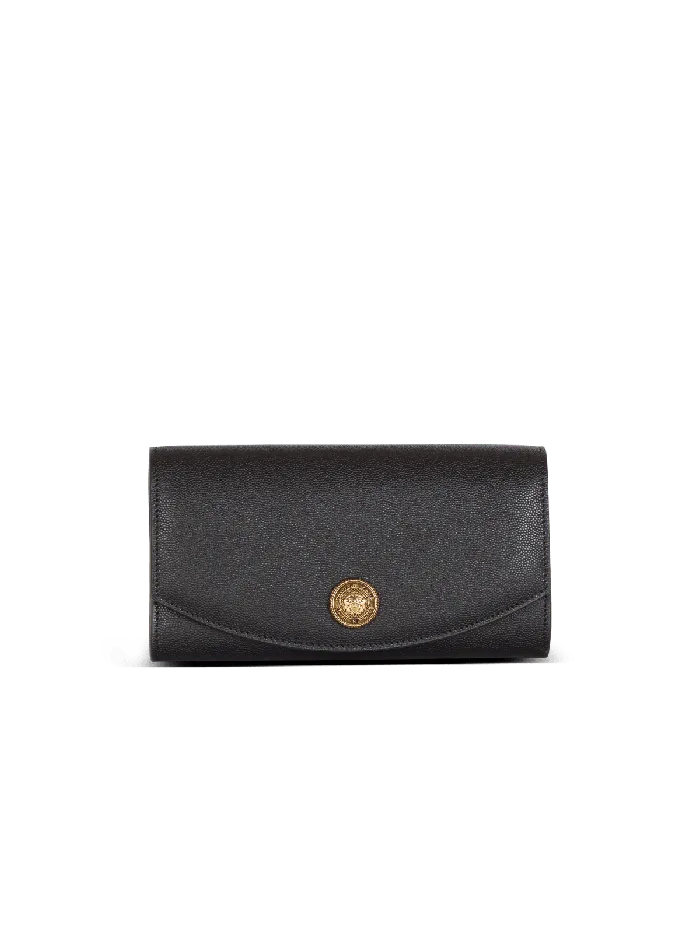 Balmain Clutches Women Emblegraveme Grained Calfskin Clutch Black