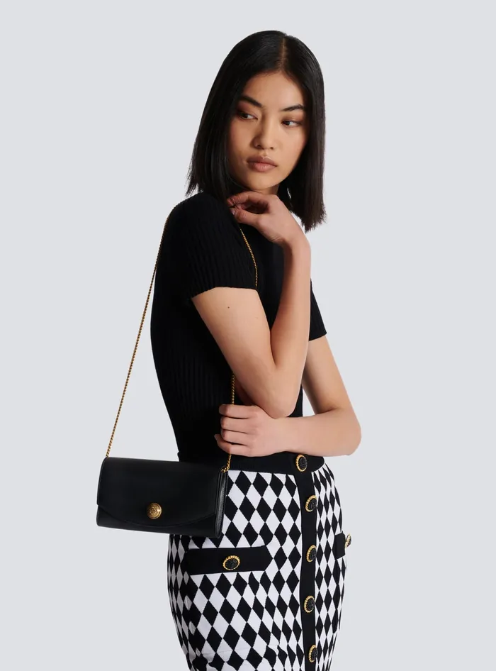 Balmain Clutches Women Emblegraveme Grained Calfskin Clutch Black