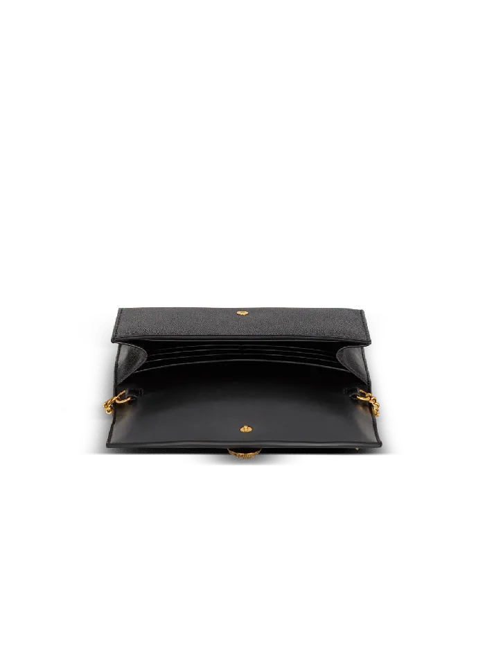 Balmain Clutches Women Emblegraveme Grained Calfskin Clutch Black