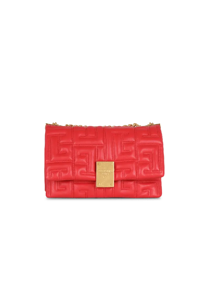 Balmain Crossbody Bags Women 1945 Soft Small Bag In Quilted Leather Red