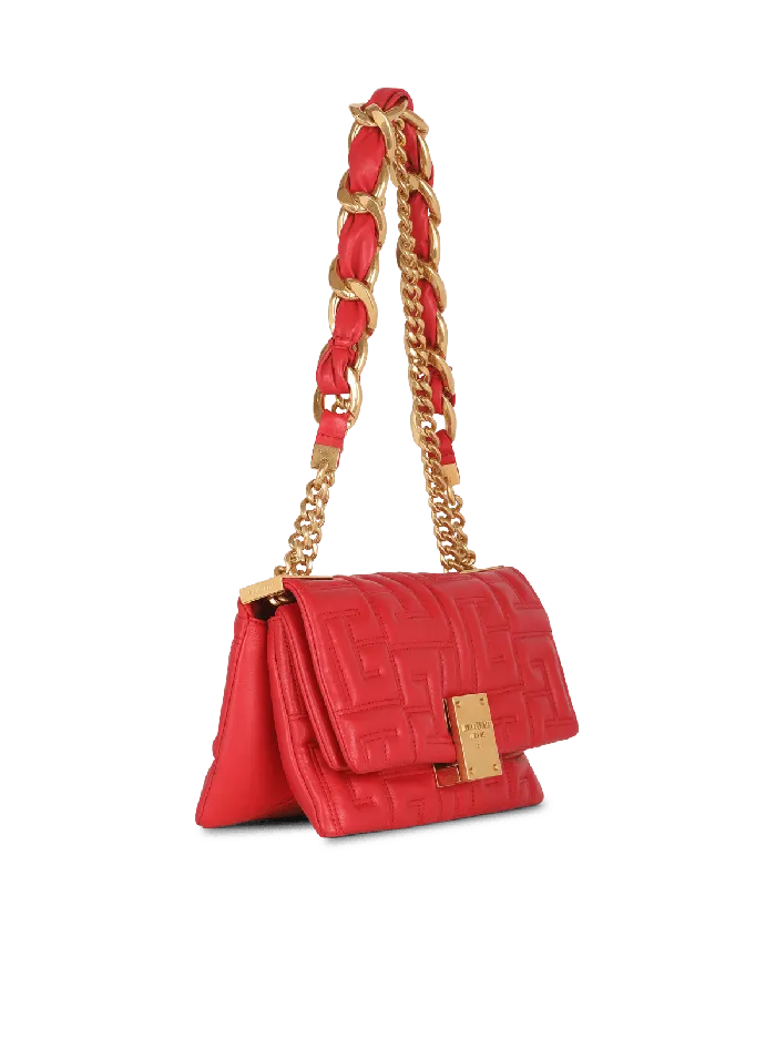 Balmain Crossbody Bags Women 1945 Soft Small Bag In Quilted Leather Red