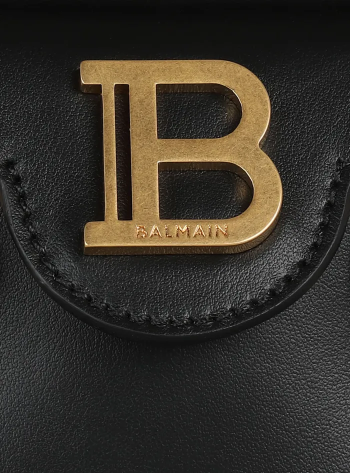 Balmain Crossbody Bags Women BBuzz Mini 12 Leather Bag Black