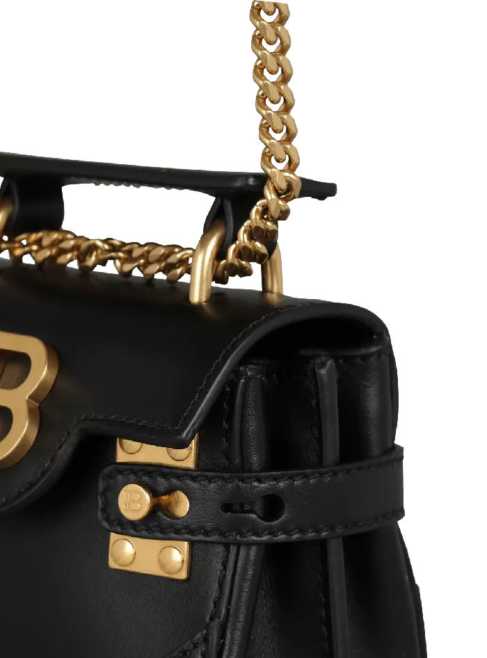 Balmain Crossbody Bags Women BBuzz Mini 12 Leather Bag Black