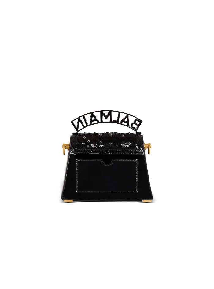 Balmain Handbags Women BBuzz Dynasty Small Bag In Leather And Sequins Black
