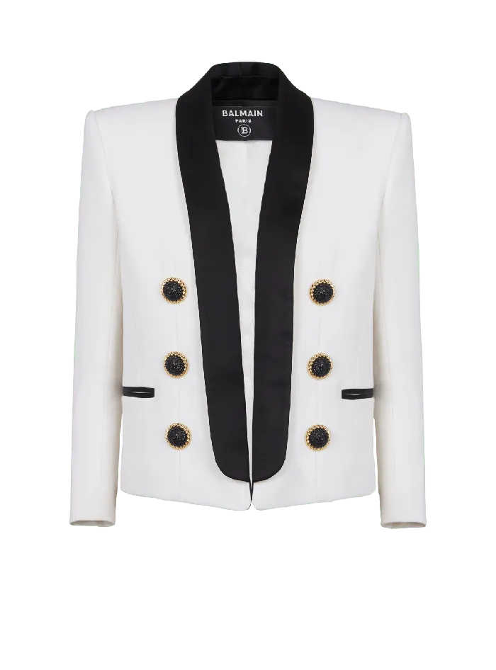 Balmain Jackets And Blazers Women Twotone Edgetoedge Jacket With 6 Buttons White Balmain Jackets And Blazers Women Twotone Edgetoedge Jacket With 6 Buttons White