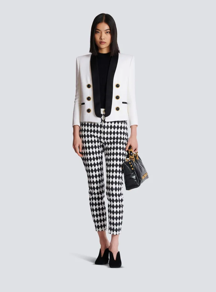 Balmain Jackets And Blazers Women Twotone Edgetoedge Jacket With 6 Buttons White