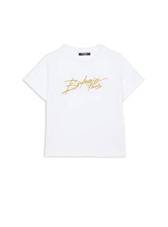 Balmain Kids Signature Tshirt White