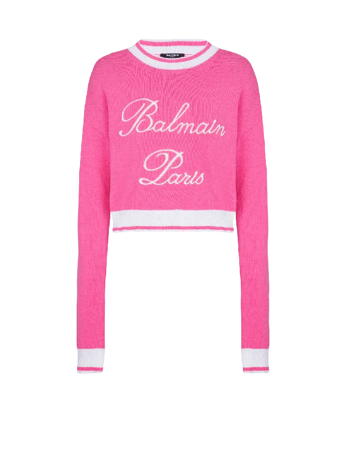 Balmain Knitwear Women Signature Knit Jumper Pink