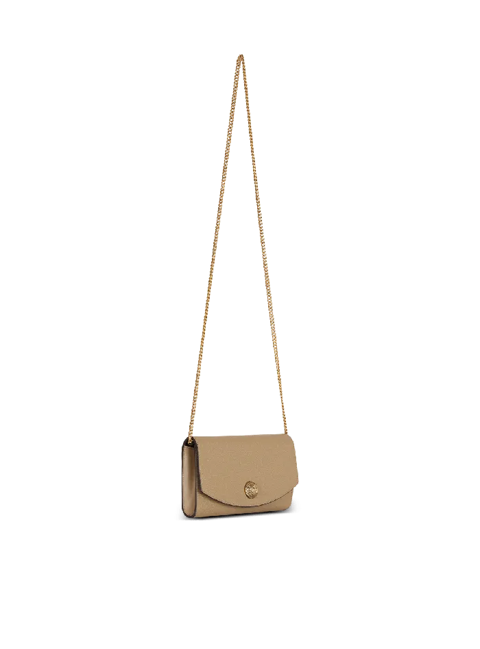 Balmain Small Leather Goods Women Emblegraveme Grained Calfskin Clutch Brown