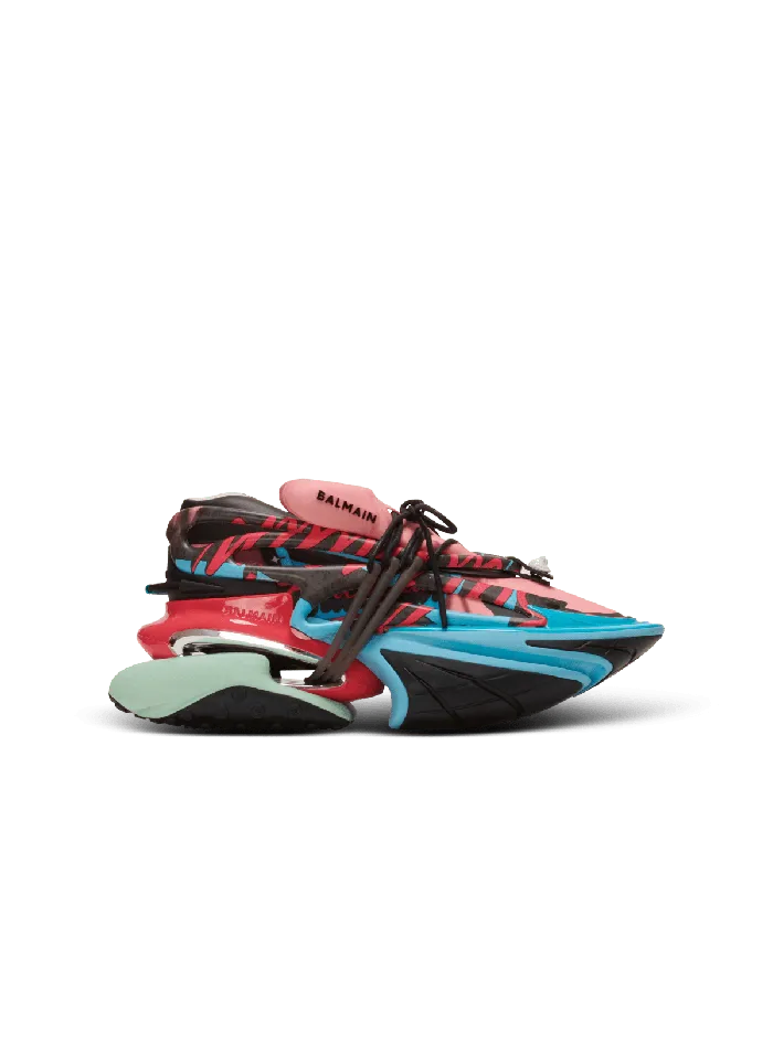 Balmain Sneakers Men Unicorn Low Sneakers In Neoprene And Calfskin Multicolor Balmain Sneakers Men Unicorn Low Sneakers In Neoprene And Calfskin Multicolor