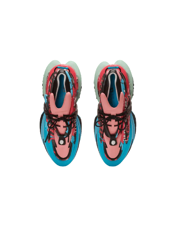 Balmain Sneakers Men Unicorn Low Sneakers In Neoprene And Calfskin Multicolor