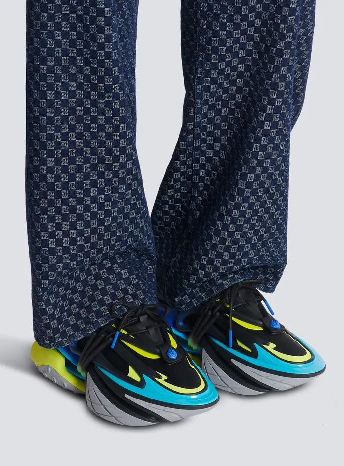 Balmain Sneakers Men Unicorn Sneakers In Neoprene And Leather Multicolor