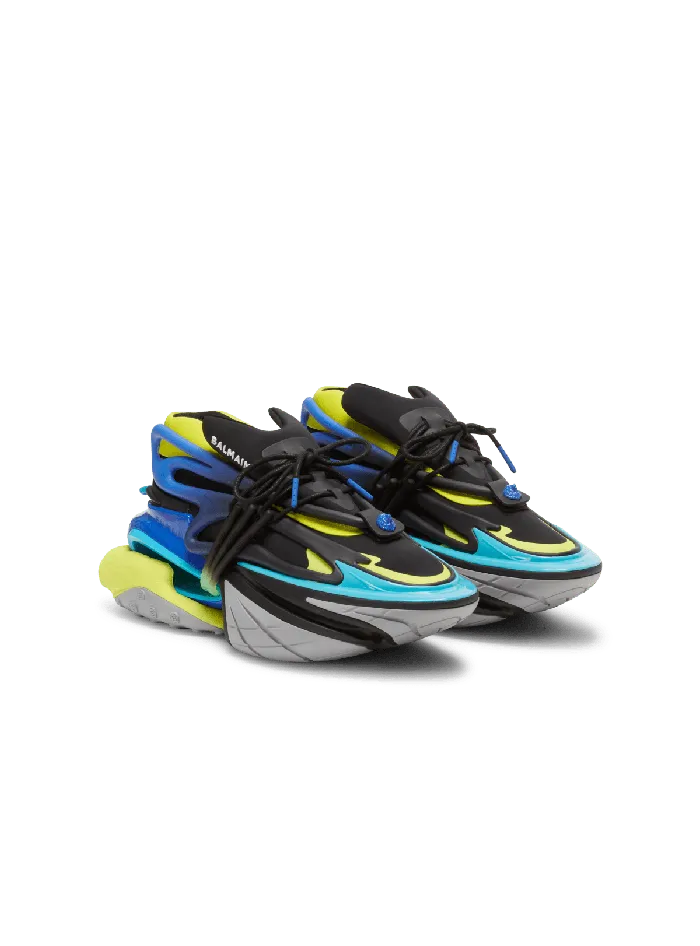 Balmain Sneakers Men Unicorn Sneakers In Neoprene And Leather Multicolor