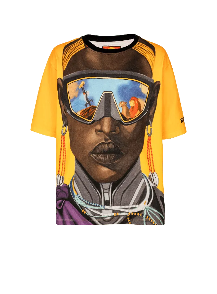 Balmain TShirts Men Disney X The Lion King 8211 Relaxed Tshirt With Nika Mtwana Print Multicolor