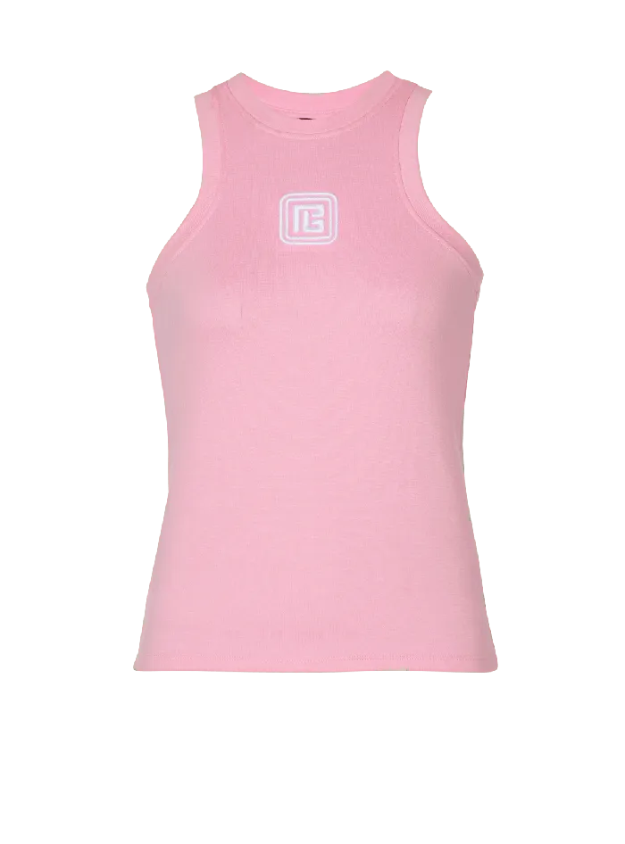 Balmain TShirts Women Retro PB Tank Top Pink