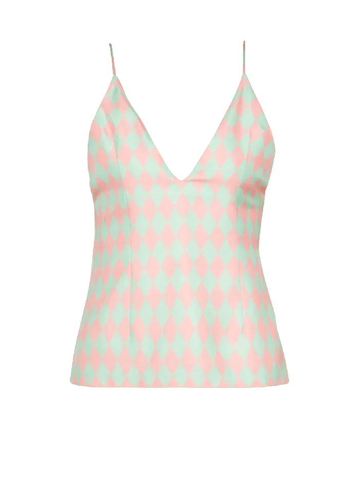 Balmain Tops And Shirts Women Diamond Print Silk Top Multicolor