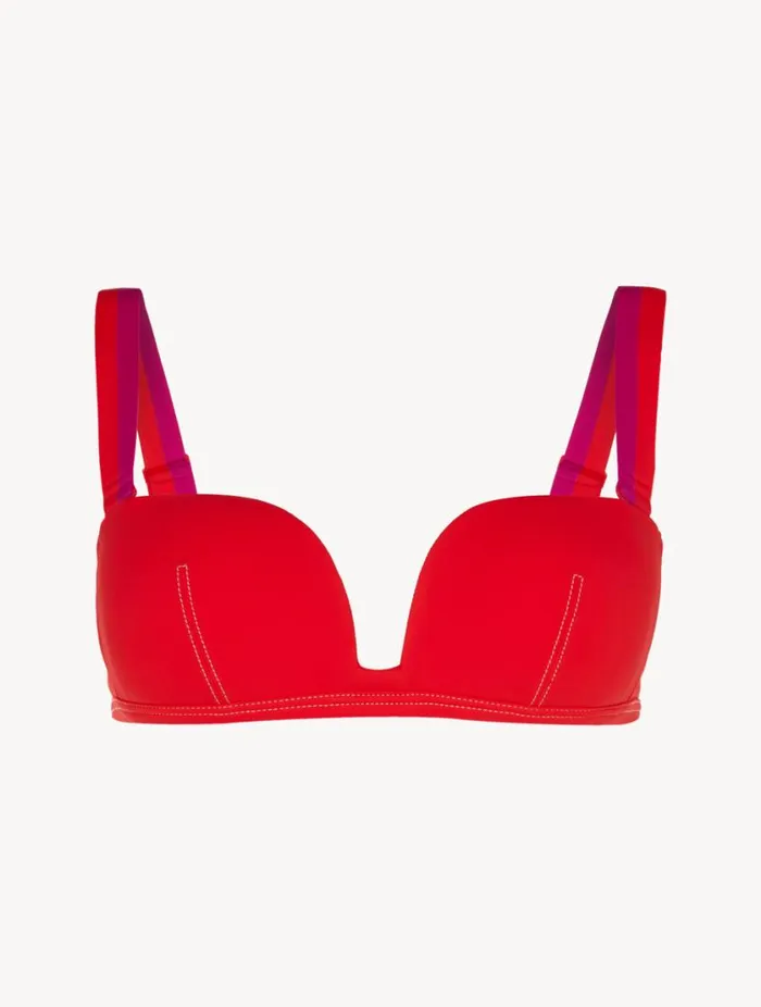 Bandeau Bikini Top In Red Swim La Perla Bikinis