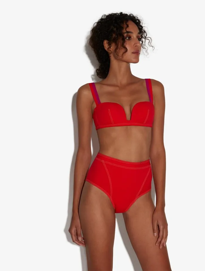 Bandeau Bikini Top In Red Swim La Perla Bikinis