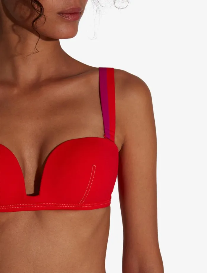 Bandeau Bikini Top In Red Swim La Perla Bikinis