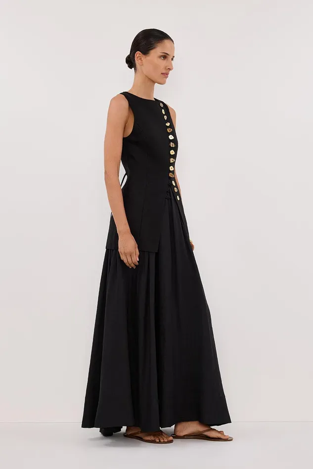 BAYLEE BLACK SLEEVELESS LINEN TOP Women DISSH Tops
