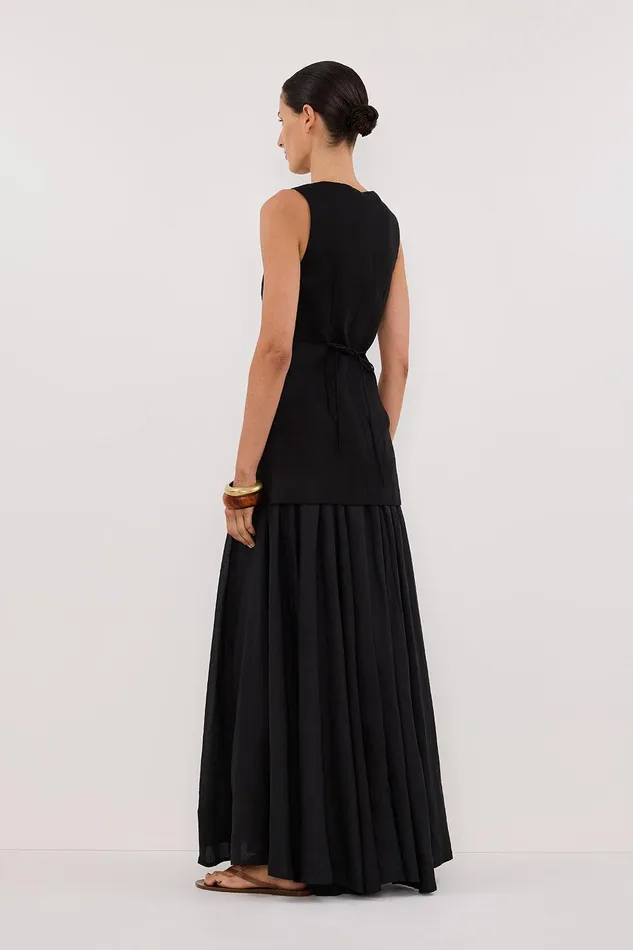 BAYLEE BLACK SLEEVELESS LINEN TOP Women DISSH Tops