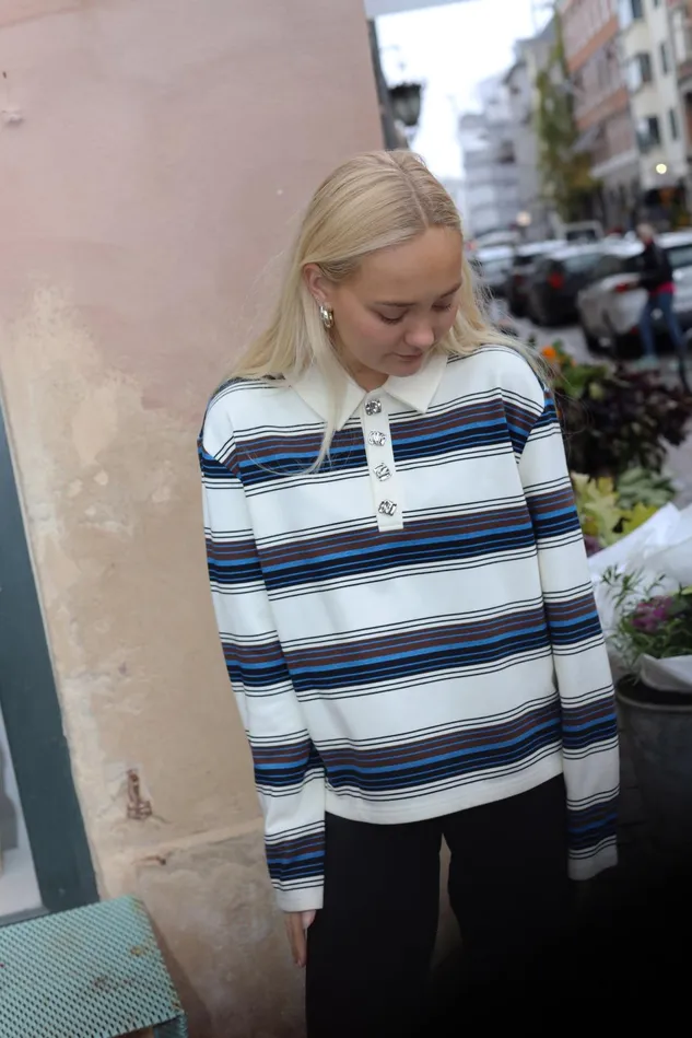 Bea Blouse 8211 Multistripe Blue Women Cras Tops