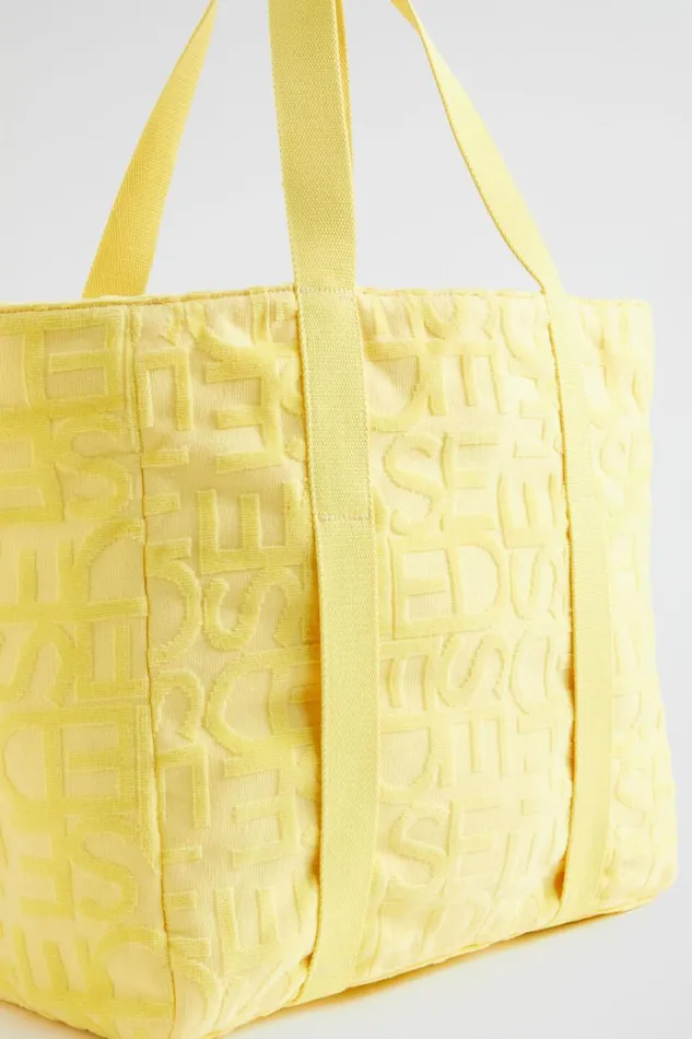 Beach Bags Woman Seed Heritage Seed Logo Beach Bag Lemon Drop